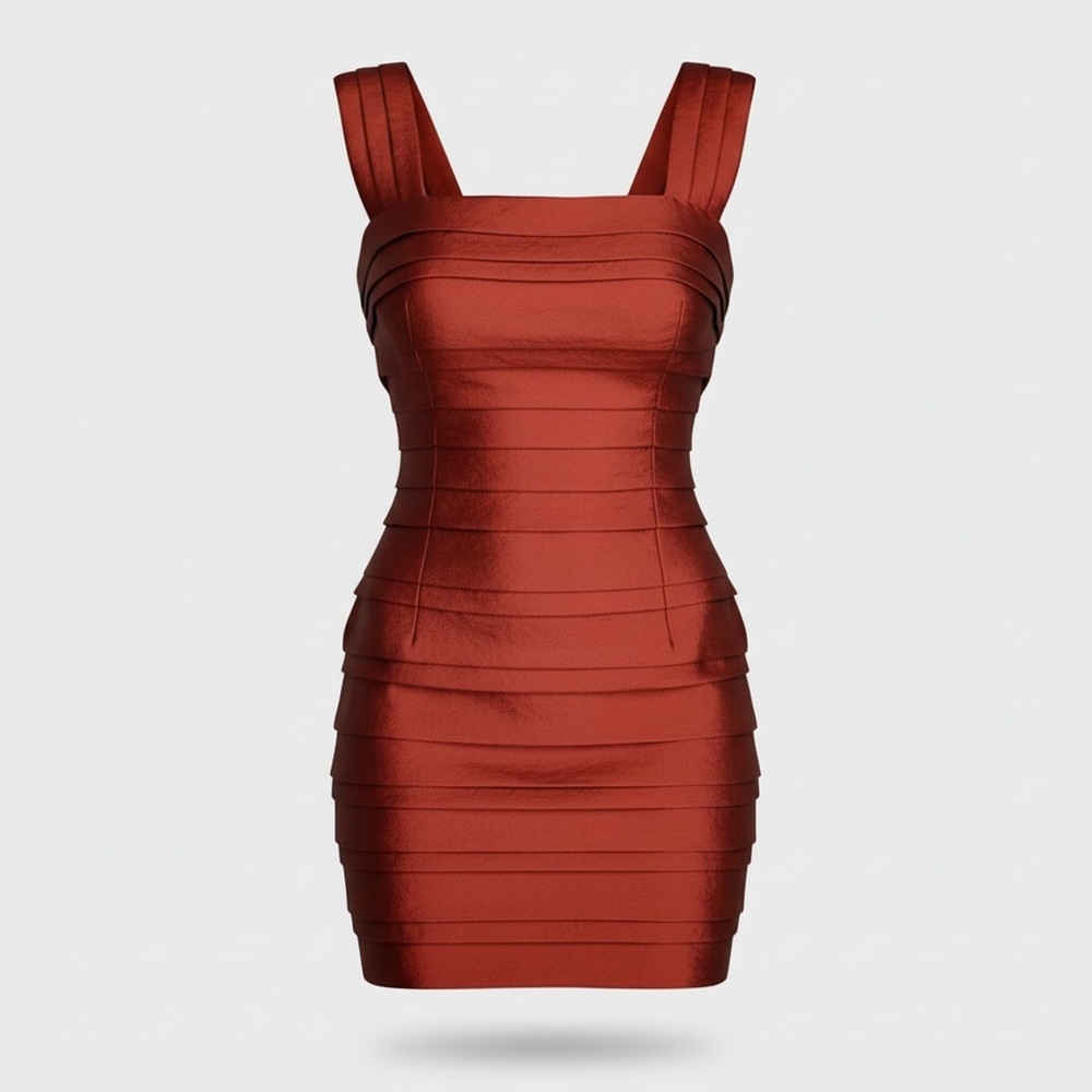 H&M Red Sleek Mini Dress - Size 2
